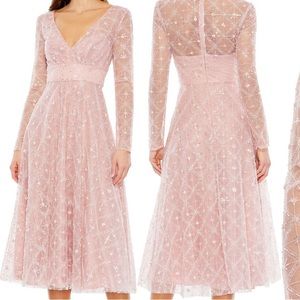 Mac Duggal Pink Midi Dress